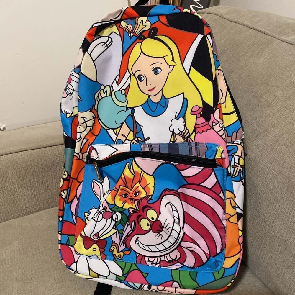 Disney Alice In Wonderland All Over Large Backpack -Sold at Hot Topic 18 inches